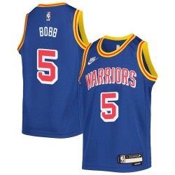Blue Classic Nelson Bobb Twill Basketball Jersey -Warriors #5 Bobb Twill Jerseys, FREE SHIPPING