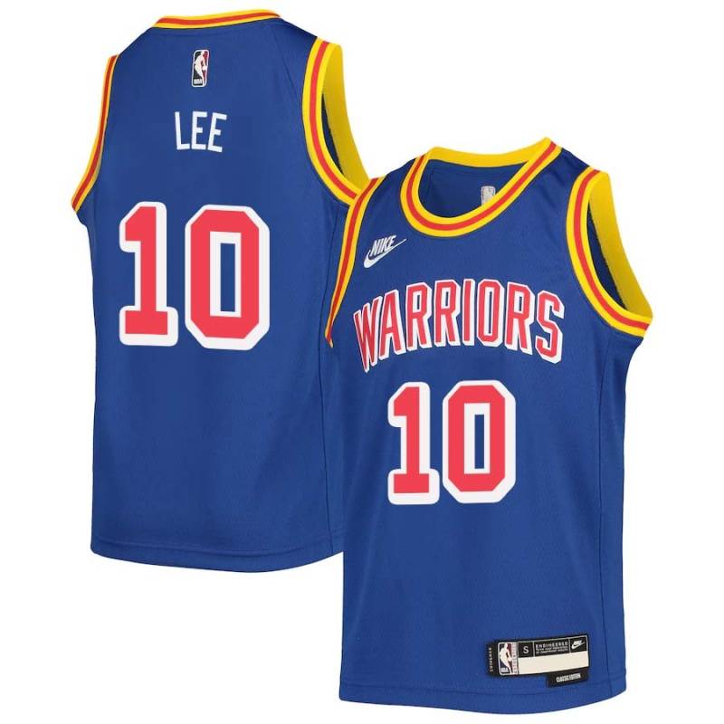 Blue Classic David Lee Twill Basketball Jersey -Warriors #10 Lee Twill Jerseys, FREE SHIPPING