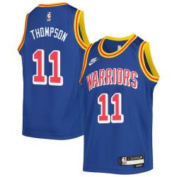 Blue Classic Klay Thompson Twill Basketball Jersey -Warriors #11 Thompson Twill Jerseys, FREE SHIPPING