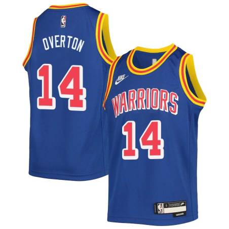 Blue Classic Claude Overton Twill Basketball Jersey -Warriors #14 Overton Twill Jerseys, FREE SHIPPING