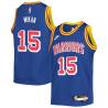 Blue Classic Ed Mikan Twill Basketball Jersey -Warriors #15 Mikan Twill Jerseys, FREE SHIPPING
