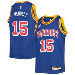 Blue Classic John Mengelt Twill Basketball Jersey -Warriors #15 Mengelt Twill Jerseys, FREE SHIPPING