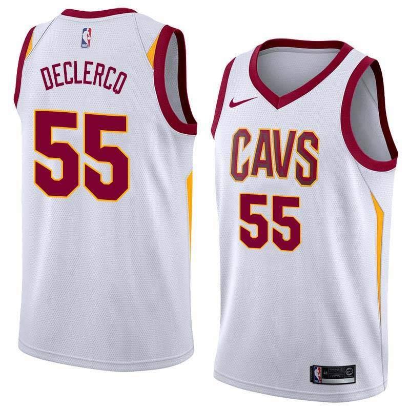 White Andrew DeClercq Twill Basketball Jersey -Cavaliers #55 DeClercq Twill Jerseys, FREE SHIPPING