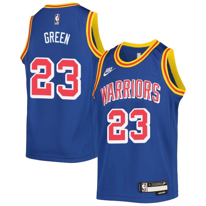 Blue Classic Draymond Green Twill Basketball Jersey -Warriors #23 Green Twill Jerseys, FREE SHIPPING