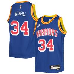 Blue Classic Bob McNeill Twill Basketball Jersey -Warriors #34 Mcneill Twill Jerseys, FREE SHIPPING