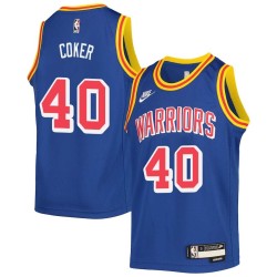 Blue Classic John Coker Twill Basketball Jersey -Warriors #40 Coker Twill Jerseys, FREE SHIPPING