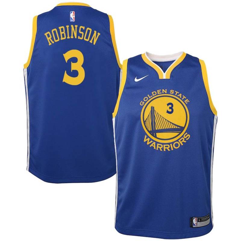 Blue2017 Clifford Robinson Twill Basketball Jersey -Warriors #3 Robinson Twill Jerseys, FREE SHIPPING