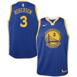 Blue2017 Anthony Roberson Twill Basketball Jersey -Warriors #3 Roberson Twill Jerseys, FREE SHIPPING