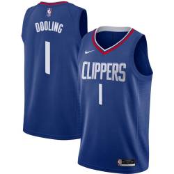 Blue Keyon Dooling Twill Basketball Jersey -Clippers #1 Dooling Twill Jerseys, FREE SHIPPING