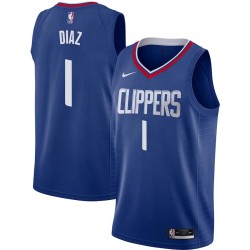 Blue Guillermo Diaz Twill Basketball Jersey -Clippers #1 Diaz Twill Jerseys, FREE SHIPPING