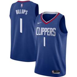 Blue Chauncey Billups Twill Basketball Jersey -Clippers #1 Billups Twill Jerseys, FREE SHIPPING