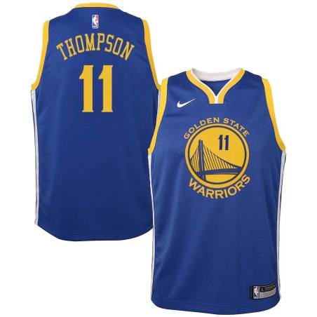 Blue2017 Klay Thompson Twill Basketball Jersey -Warriors #11 Thompson Twill Jerseys, FREE SHIPPING