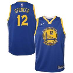 Blue2017 Andre Spencer Twill Basketball Jersey -Warriors #12 Spencer Twill Jerseys, FREE SHIPPING