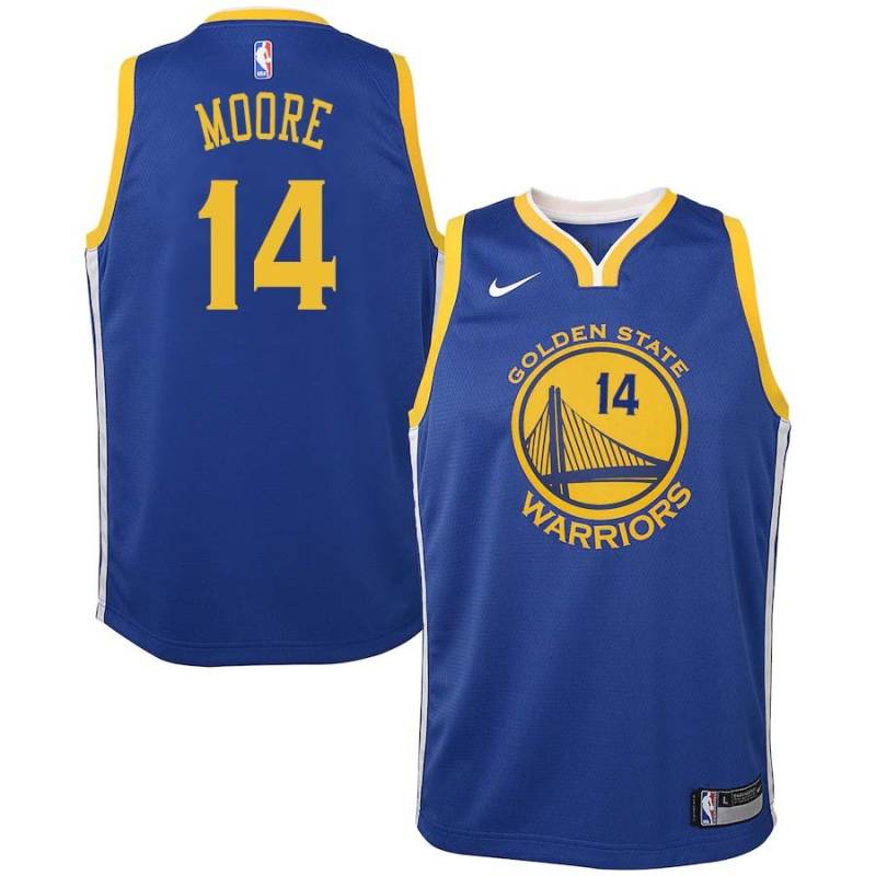 Blue2017 Jackie Moore Twill Basketball Jersey -Warriors #14 Moore Twill Jerseys, FREE SHIPPING