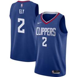 Blue Melvin Ely Twill Basketball Jersey -Clippers #2 Ely Twill Jerseys, FREE SHIPPING