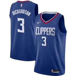 Blue Quentin Richardson Twill Basketball Jersey -Clippers #3 Richardson Twill Jerseys, FREE SHIPPING