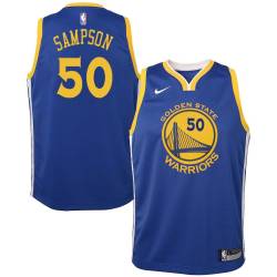 Blue2017 Ralph Sampson Twill Basketball Jersey -Warriors #50 Sampson Twill Jerseys, FREE SHIPPING
