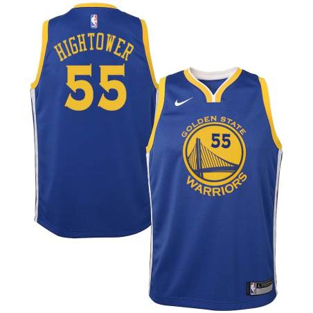 Blue2017 Wayne Hightower Twill Basketball Jersey -Warriors #55 Hightower Twill Jerseys, FREE SHIPPING