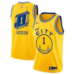 Glod_City-Classic Stephen Jackson Twill Basketball Jersey -Warriors #1 Jackson Twill Jerseys, FREE SHIPPING