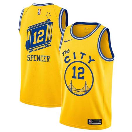 Glod_City-Classic Andre Spencer Twill Basketball Jersey -Warriors #12 Spencer Twill Jerseys, FREE SHIPPING