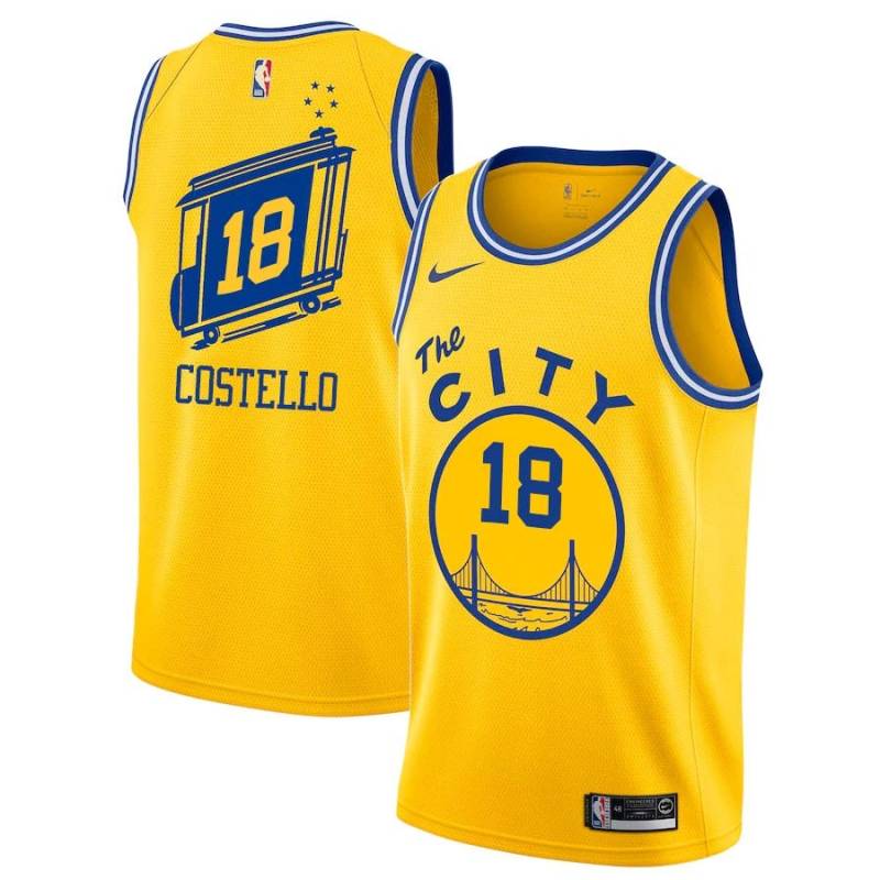 Glod_City-Classic Larry Costello Twill Basketball Jersey -Warriors #18 Costello Twill Jerseys, FREE SHIPPING