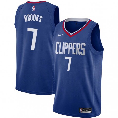 Blue Michael Brooks Twill Basketball Jersey -Clippers #7 Brooks Twill Jerseys, FREE SHIPPING