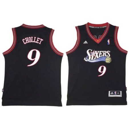 Black Throwback Leroy Chollet Twill Basketball Jersey -76ers #9 Chollet Twill Jerseys, FREE SHIPPING