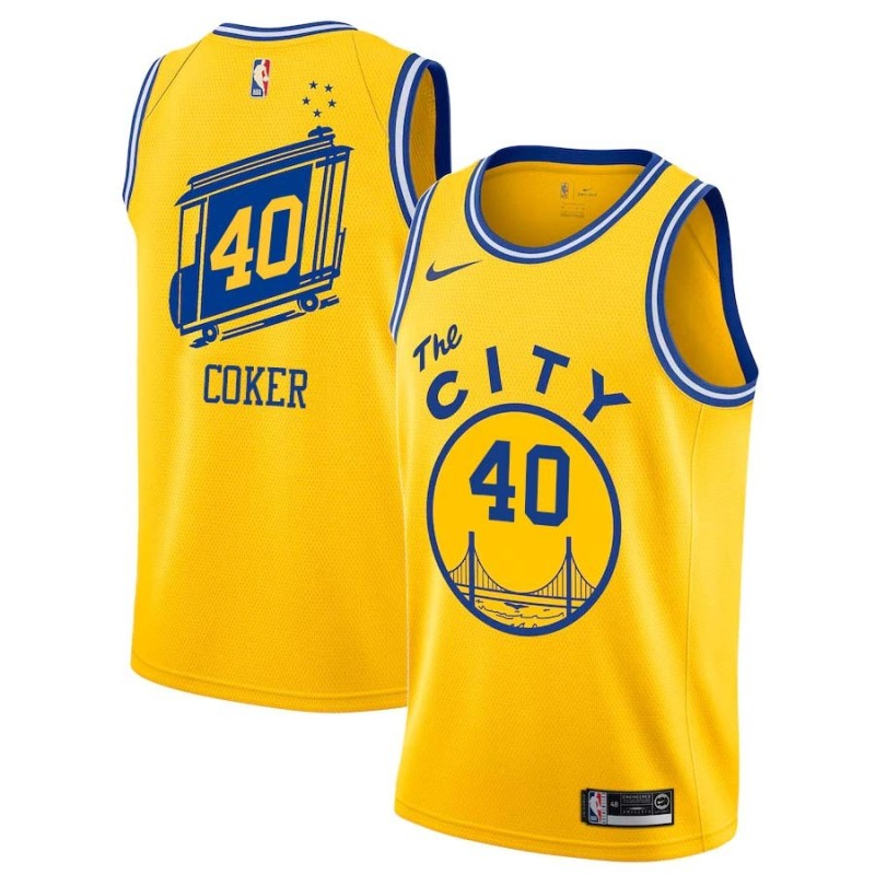 Glod_City-Classic John Coker Twill Basketball Jersey -Warriors #40 Coker Twill Jerseys, FREE SHIPPING