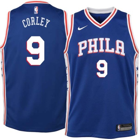 Blue Ray Corley Twill Basketball Jersey -76ers #9 Corley Twill Jerseys, FREE SHIPPING