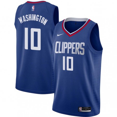 Blue Duane Washington Twill Basketball Jersey -Clippers #10 Washington Twill Jerseys, FREE SHIPPING