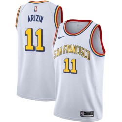 White Classic Paul Arizin Twill Basketball Jersey -Warriors #11 Arizin Twill Jerseys, FREE SHIPPING