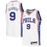 White Gerry Calabrese Twill Basketball Jersey -76ers #9 Calabrese Twill Jerseys, FREE SHIPPING