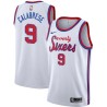 White Classic Gerry Calabrese Twill Basketball Jersey -76ers #9 Calabrese Twill Jerseys, FREE SHIPPING