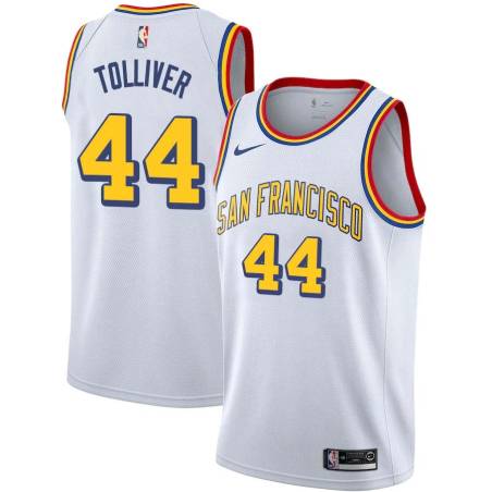 White Classic Anthony Tolliver Twill Basketball Jersey -Warriors #44 Tolliver Twill Jerseys, FREE SHIPPING