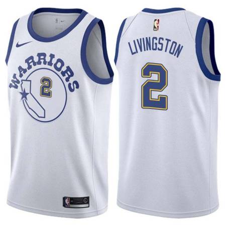 White_Throwback Randy Livingston Twill Basketball Jersey -Warriors #2 Livingston Twill Jerseys, FREE SHIPPING