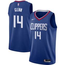 Blue Mike Glenn Twill Basketball Jersey -Clippers #14 Glenn Twill Jerseys, FREE SHIPPING