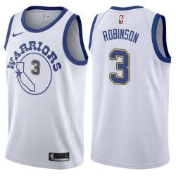 White_Throwback Clifford Robinson Twill Basketball Jersey -Warriors #3 Robinson Twill Jerseys, FREE SHIPPING