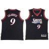 Black Throwback Gerry Calabrese Twill Basketball Jersey -76ers #9 Calabrese Twill Jerseys, FREE SHIPPING