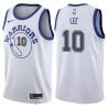 White_Throwback David Lee Twill Basketball Jersey -Warriors #10 Lee Twill Jerseys, FREE SHIPPING