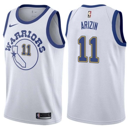 White_Throwback Paul Arizin Twill Basketball Jersey -Warriors #11 Arizin Twill Jerseys, FREE SHIPPING