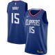 Blue Henry Bibby Twill Basketball Jersey -Clippers #15 Bibby Twill Jerseys, FREE SHIPPING