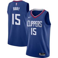 Blue Henry Bibby Twill Basketball Jersey -Clippers #15 Bibby Twill Jerseys, FREE SHIPPING