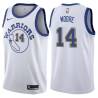 White_Throwback Jackie Moore Twill Basketball Jersey -Warriors #14 Moore Twill Jerseys, FREE SHIPPING