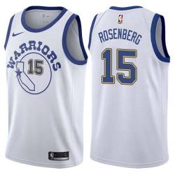 White_Throwback Petey Rosenberg Twill Basketball Jersey -Warriors #15 Rosenberg Twill Jerseys, FREE SHIPPING