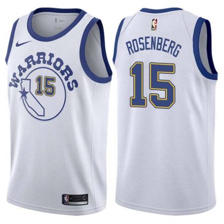 White_Throwback Petey Rosenberg Twill Basketball Jersey -Warriors #15 Rosenberg Twill Jerseys, FREE SHIPPING