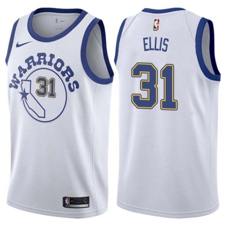 White_Throwback Joe Ellis Twill Basketball Jersey -Warriors #31 Ellis Twill Jerseys, FREE SHIPPING