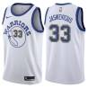 White_Throwback Sarunas Jasikevicius Twill Basketball Jersey -Warriors #33 Jasikevicius Twill Jerseys, FREE SHIPPING