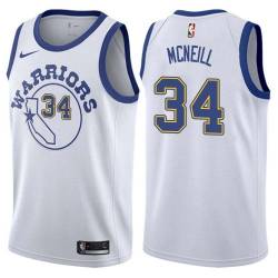 White_Throwback Bob McNeill Twill Basketball Jersey -Warriors #34 Mcneill Twill Jerseys, FREE SHIPPING