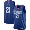 Blue Sidney Wicks Twill Basketball Jersey -Clippers #21 Wicks Twill Jerseys, FREE SHIPPING