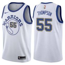 White_Throwback Billy Thompson Twill Basketball Jersey -Warriors #55 Thompson Twill Jerseys, FREE SHIPPING